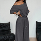 💎 -50% ON WOMEN'S OFF-SHOULDER TOP & PANTS 2-PIECE SET! 💎 Asymmetrical Design, Soft Fabric & Wide-Leg Pants ✨