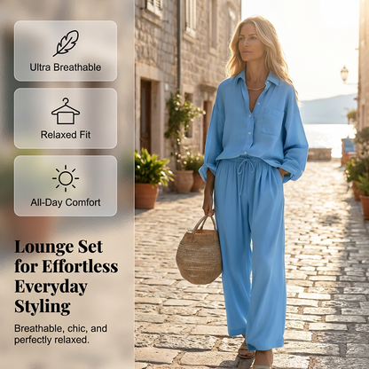 📢📢40% OFF !!!⏰Women’s Chic Faux-Linen Two-Piece Outfit
