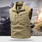🧥 50% OFF NOW! 🎒 Men's Outdoor Multi-Pocket Utility Vest – Durable Polyester, Sleeveless Design & Stand-Up Collar 🌲