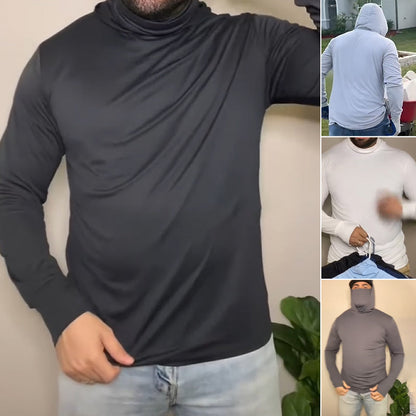 🏃 50% OFF NOW! ☀️ Men's Lightweight Quick-Dry UV Protection Hoodie – Built-in Face Cover, 4-Way Stretch & Sweat-Wicking 💨