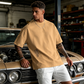 ✨ Men's Loose Fit Short Sleeve Shirt – Premium Cotton Blend, Urban Graphic Print & Oversized Casual Style🏙️