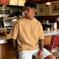 ✨ Men's Loose Fit Short Sleeve Shirt – Premium Cotton Blend, Urban Graphic Print & Oversized Casual Style🏙️