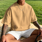 ✨ Men's Loose Fit Short Sleeve Shirt – Premium Cotton Blend, Urban Graphic Print & Oversized Casual Style🏙️