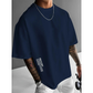 ✨ Men's Loose Fit Short Sleeve Shirt – Premium Cotton Blend, Urban Graphic Print & Oversized Casual Style🏙️