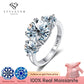 💍 LIMITED TIME 50% OFF! ✨ Three Stones Moissanite Engagement Ring – 2.0ct D Color VVS1 Center, 0.5ct×2 Sides, Past-Present-Future Sparkle 💎