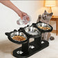 🍲🐕 LIMITED TIME 50% OFF! Anti-Slip Elevated 3-Bowl Pet Feeder – Raised Design Protects Joints, 3 Bowls for Food, Water & Treats! No More Spills or Sliding ✨