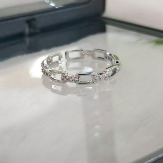 Sparkling Cubic Zirconia Open Cuff Ring