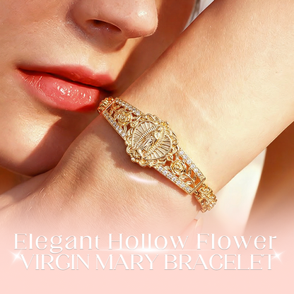 📿 50% OFF NOW! 🌸 Elegant Hollow Flower Virgin Mary Bracelet – Delicate Design, Hypoallergenic & Perfect for Daily Faith-Inspired Wear ✨