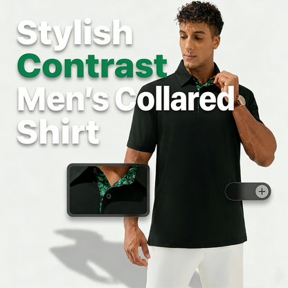 👔 LIMITED TIME 50% OFF! ✨ Men's Short-Sleeve Collared Top with Contrast Placket – Breathable Fabric & Ergonomic Fit 💪