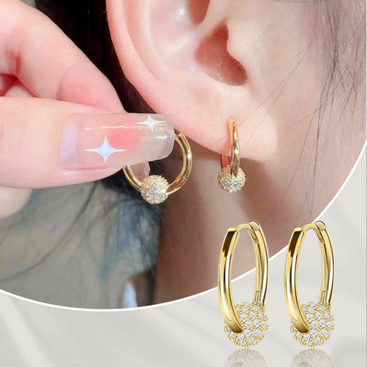 🥳HOT SALE🥳Gold Circle Earrings with Small Ball – Hypoallergenic, Long-Lasting Shine & Perfect for Daily Wear 🌟