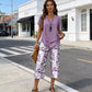 📢📢50% OFF !! ⏰Casual Round Neck Layered Tunic Top and Wide Leg Pants Set