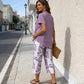 📢📢50% OFF !! ⏰Casual Round Neck Layered Tunic Top and Wide Leg Pants Set