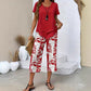 📢📢50% OFF !! ⏰Casual Round Neck Layered Tunic Top and Wide Leg Pants Set