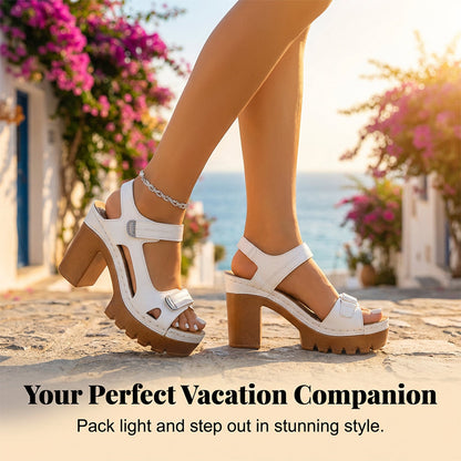👡 FLASH SALE: 50% OFF! 🏖️ Women's Platform One-Strap Sandals – Adjustable Velcro, Cushioned Insole & Anti-Slip Grip ✨