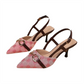 💐50% OFF ! 💋Pointed-Toe Back-Strap Heels – Sensual & Modern Look with Gold Chain 🌟