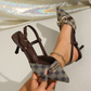 💐50% OFF ! 💋Pointed-Toe Back-Strap Heels – Sensual & Modern Look with Gold Chain 🌟