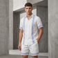Men's Floral Print Short Sleeve Shirt & Shorts Set