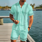 Men's Floral Print Short Sleeve Shirt & Shorts Set
