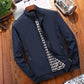 🧥 FLASH SALE: 50% OFF! ✨ Men's Classic Stand Collar Jacket – Zippered Pockets, Check Lining 🍁