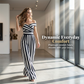 ✨ LIMITED-TIME 50% OFF! 👗 Women's Off-Shoulder Wide-Leg Jumpsuit – Elegant, Criss-Cross Neckline, High Waist 🦋