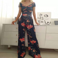 ✨ LIMITED-TIME 50% OFF! 👗 Women's Off-Shoulder Wide-Leg Jumpsuit – Elegant, Criss-Cross Neckline, High Waist 🦋