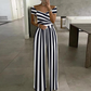 ✨ LIMITED-TIME 50% OFF! 👗 Women's Off-Shoulder Wide-Leg Jumpsuit – Elegant, Criss-Cross Neckline, High Waist 🦋