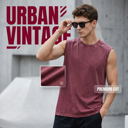 💪 50% OFF NOW! 👕 Men's Vintage Wash Sleeveless Tank Top – Premium Soft Fabric, Dynamic Flexibility & Ergonomic Muscle Cut ✨