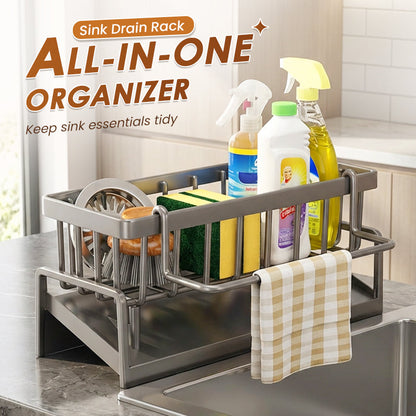 🧽 LIMITED-TIME 50% OFF! ✨ Sink Drain Rack – Organizer, Rust-Proof, Drainage Holes 🍽️