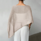 🎉 LIMITED TIME 50% OFF! 👚 Women's Asymmetrical Cowl Neck Poncho Top – Silky Acetate Fabric & Relaxed Batwing Sleeves 🌸