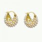 ✨ 50% OFF! ✨ French Vintage Faux Pearl Basket Hoop Earrings – Gold-Tone Woven Huggie Earrings with Artisanal 3D Basket-Weave Design, Luminous High-Shine Pearls & Secure Hinged Snap Clasp – Lightweight 11g French Chic for Any Occasion 💎