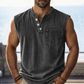 🎉 LIMITED TIME 50% OFF! 💞 Retro Style Sleeveless T-Shirt with Three Buttons – Vintage Vibes & Modern Fit, 44K+ Sold! 💪