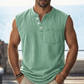 🎉 LIMITED TIME 50% OFF! 💞 Retro Style Sleeveless T-Shirt with Three Buttons – Vintage Vibes & Modern Fit, 44K+ Sold! 💪