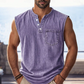 🎉 LIMITED TIME 50% OFF! 💞 Retro Style Sleeveless T-Shirt with Three Buttons – Vintage Vibes & Modern Fit, 44K+ Sold! 💪