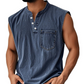 🎉 LIMITED TIME 50% OFF! 💞 Retro Style Sleeveless T-Shirt with Three Buttons – Vintage Vibes & Modern Fit, 44K+ Sold! 💪
