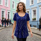 👕 LIMITED-TIME 50% OFF! ✨ Women's Tunic Top – Floral Print, Pleated, Loose Fit, Casual ✨