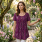 👕 LIMITED-TIME 50% OFF! ✨ Women's Tunic Top – Floral Print, Pleated, Loose Fit, Casual ✨