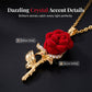 🌹 LIMITED-TIME 50% OFF! ✨ Elegant Red Rose Pendant Necklace – Velvet Bloom, Crystal Accents, Gold-Tone ✨