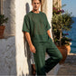 📢📢40% OFF !! ⏰Men's T-Shirt & Wide-Leg Pants 2-Piece Set