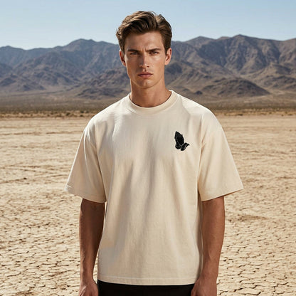 👕 50% OFF NOW! 🙏 Men's Praying Hands Graphic Tee – Soft Cotton & Symbolic Design – Casual & Versatile Style 🕊️