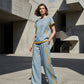 Women's Casual 2-Piece Set with Contrast Trim