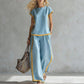 Women's Casual 2-Piece Set with Contrast Trim