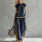Women's Casual 2-Piece Set with Contrast Trim