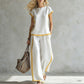 Women's Casual 2-Piece Set with Contrast Trim