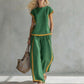 Women's Casual 2-Piece Set with Contrast Trim
