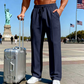 👖 50% OFF NOW! 🌿 Men's Straight Leg Pants – Elastic Waist, Drawstring & Knit – Casual Comfort & Breathable ✨