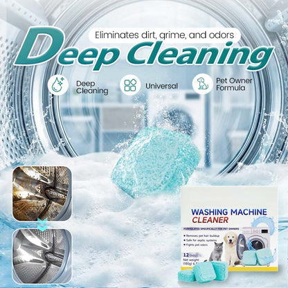 🏆 LAST DAY SPECIAL! 🔥 LIMITED TIME BUY 2 GET 1 FREE 🎁 Washing Machine Cleaner – 12 Tablets, Deep Cleans Inner Tank & Pet Hair, Removes Odours 🧼