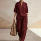 🎉 LIMITED TIME 50% OFF! 👚 Women's Casual V-Neck Top & Wide-Leg Trousers Set – Soft & Breathable for Summer, Work or Resort 🌸