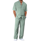 Men's Casual Short Sleeve Shirt and Pants Set