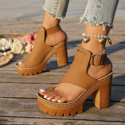 👡 LIMITED-TIME 50% OFF! ✨ Platform Sandals – Chunky Heel, Ankle Strap, Lugged Sole ✨