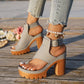👡 LIMITED-TIME 50% OFF! ✨ Platform Sandals – Chunky Heel, Ankle Strap, Lugged Sole ✨